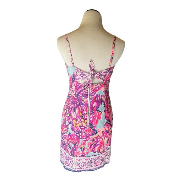 Lilly Pulitzer Shelli Serene Blue  Big escapade back Tie dress sz 4 - Picture 5 of 9